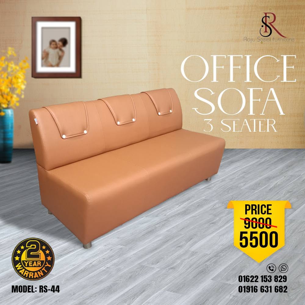 Office Sofa – Model: RS-44 (3 Seater, Artificial Leather Sofa) - Image 2