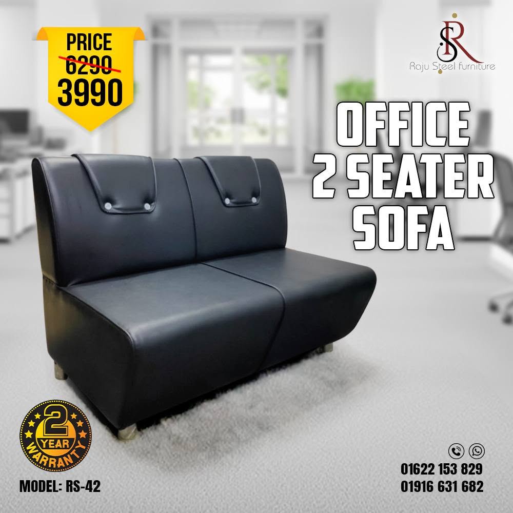 Office Sofa – Model: RS-42 (2 Seater, Artificial Leather Sofa) - Image 2