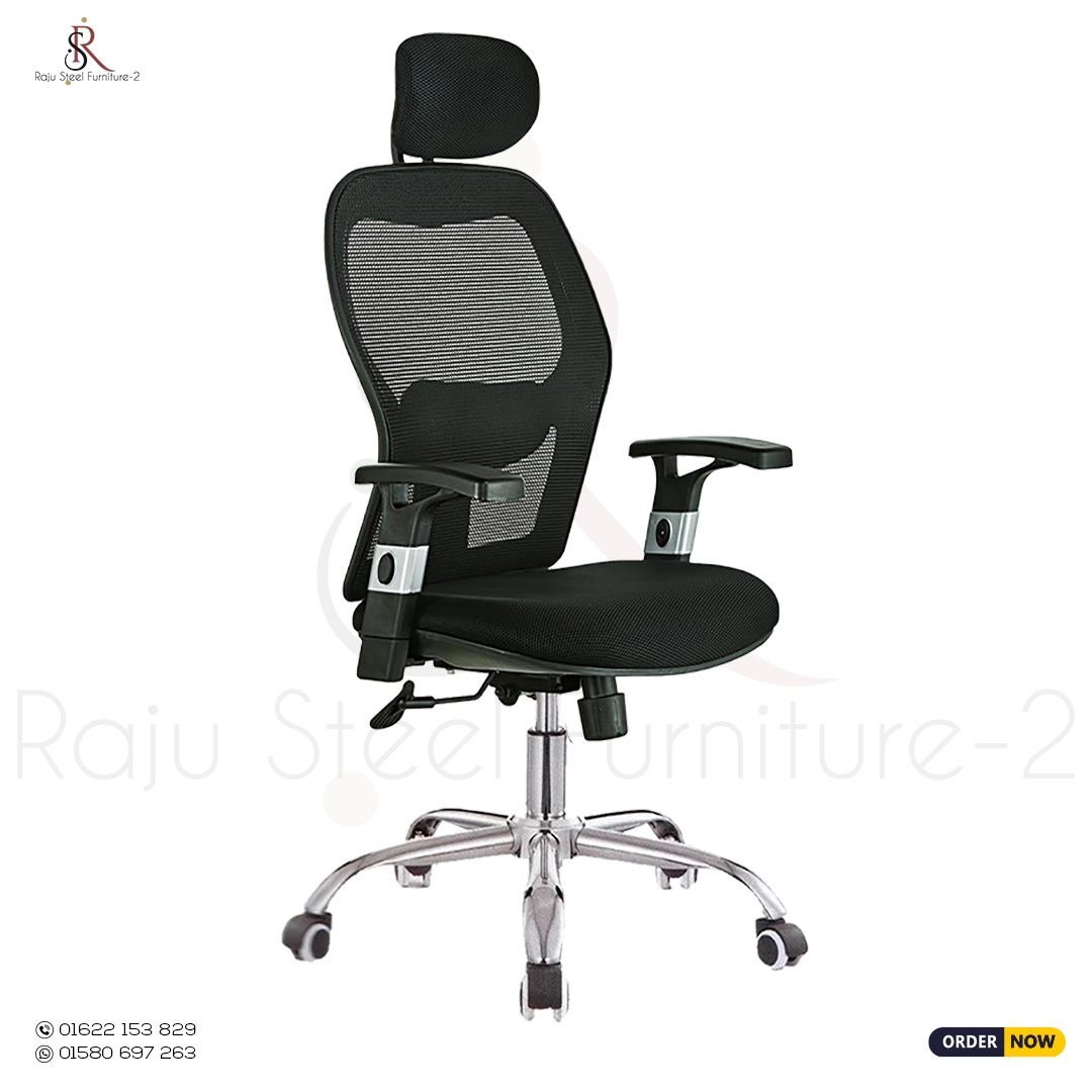 Swivel Mesh Office Chair – Model: RS-22 (Steel Base)