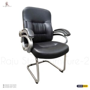 Visitor Chair – Model: RS-135 (1” SS Round Pipe | Artificial Leather)